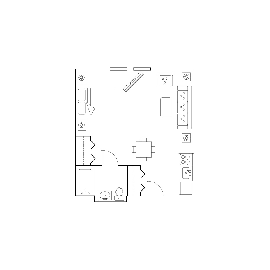 small studio floor plan