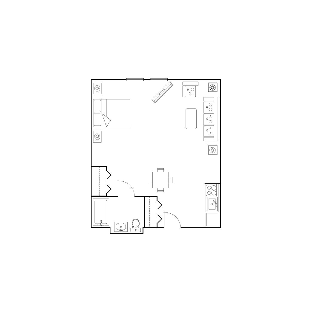 large studio floor plan