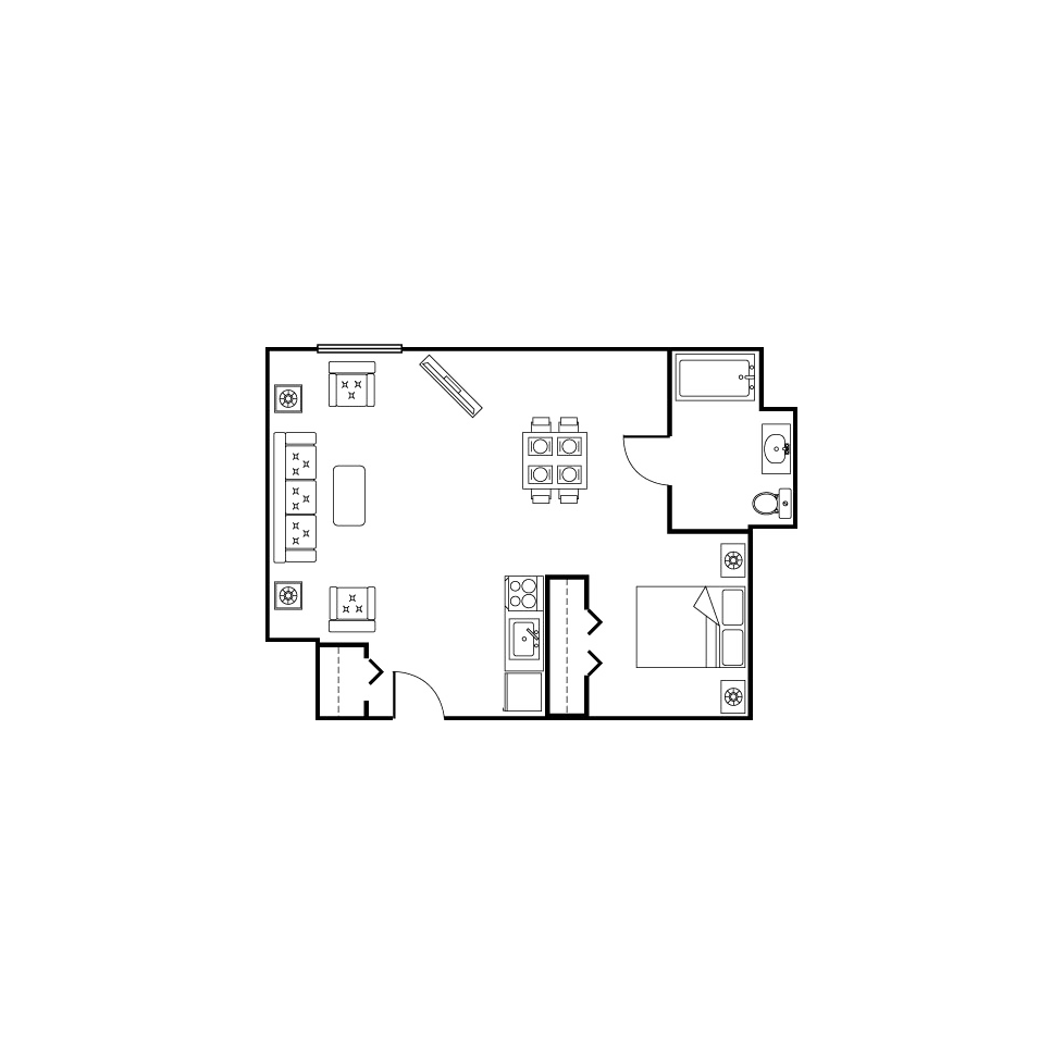 studio-alcove floor plan