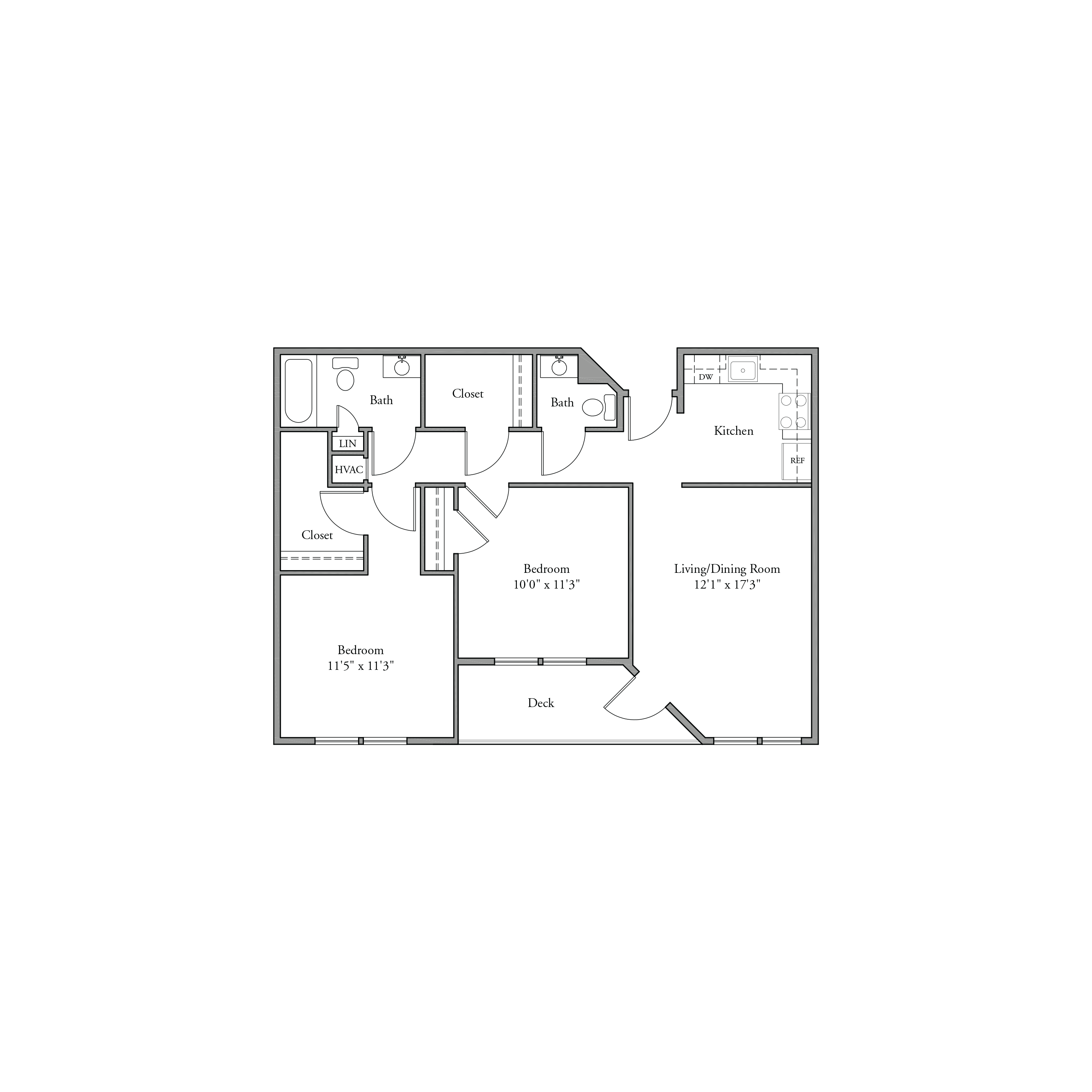 895 Sq Ft Floor Plan