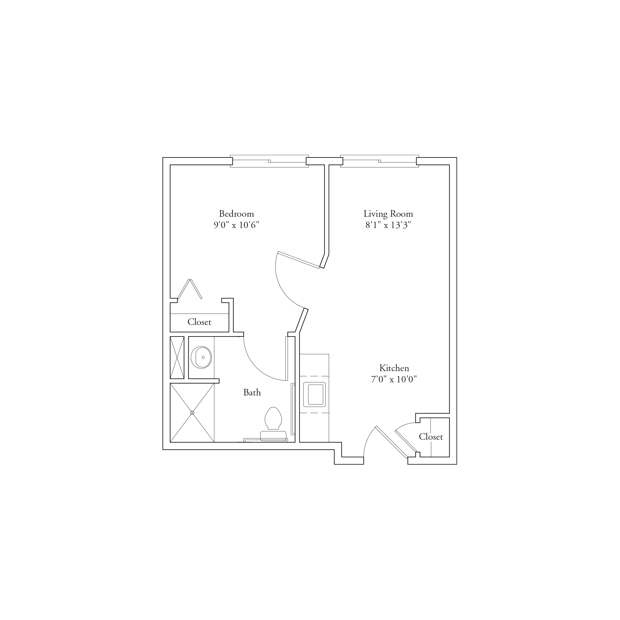 391-400 Sq Ft Floor Plan