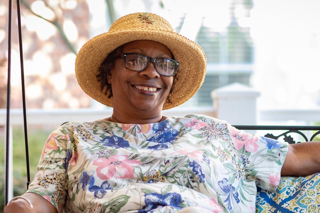 Woman smiling