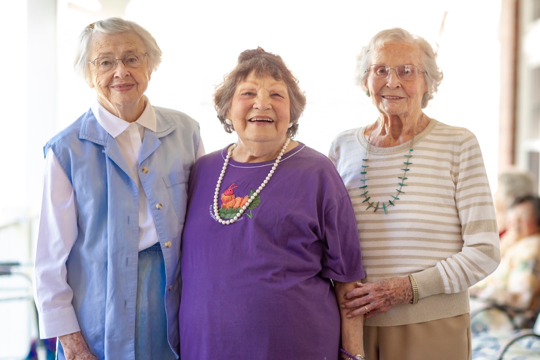 Women smiling