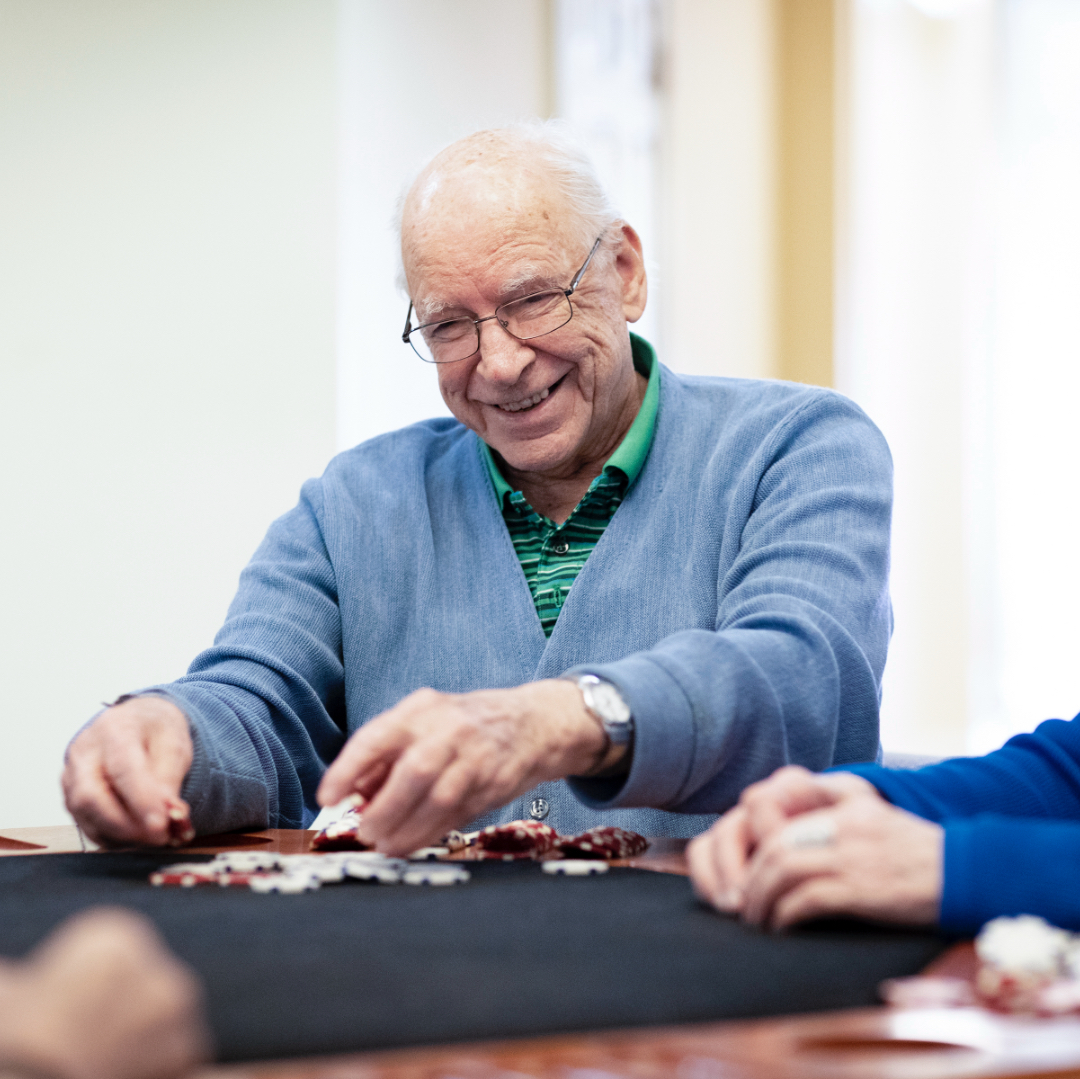 man playing poker