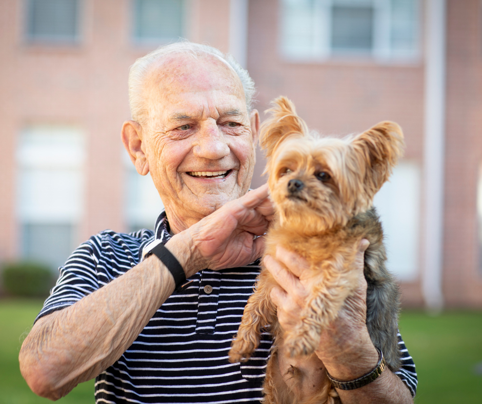 resident and dog